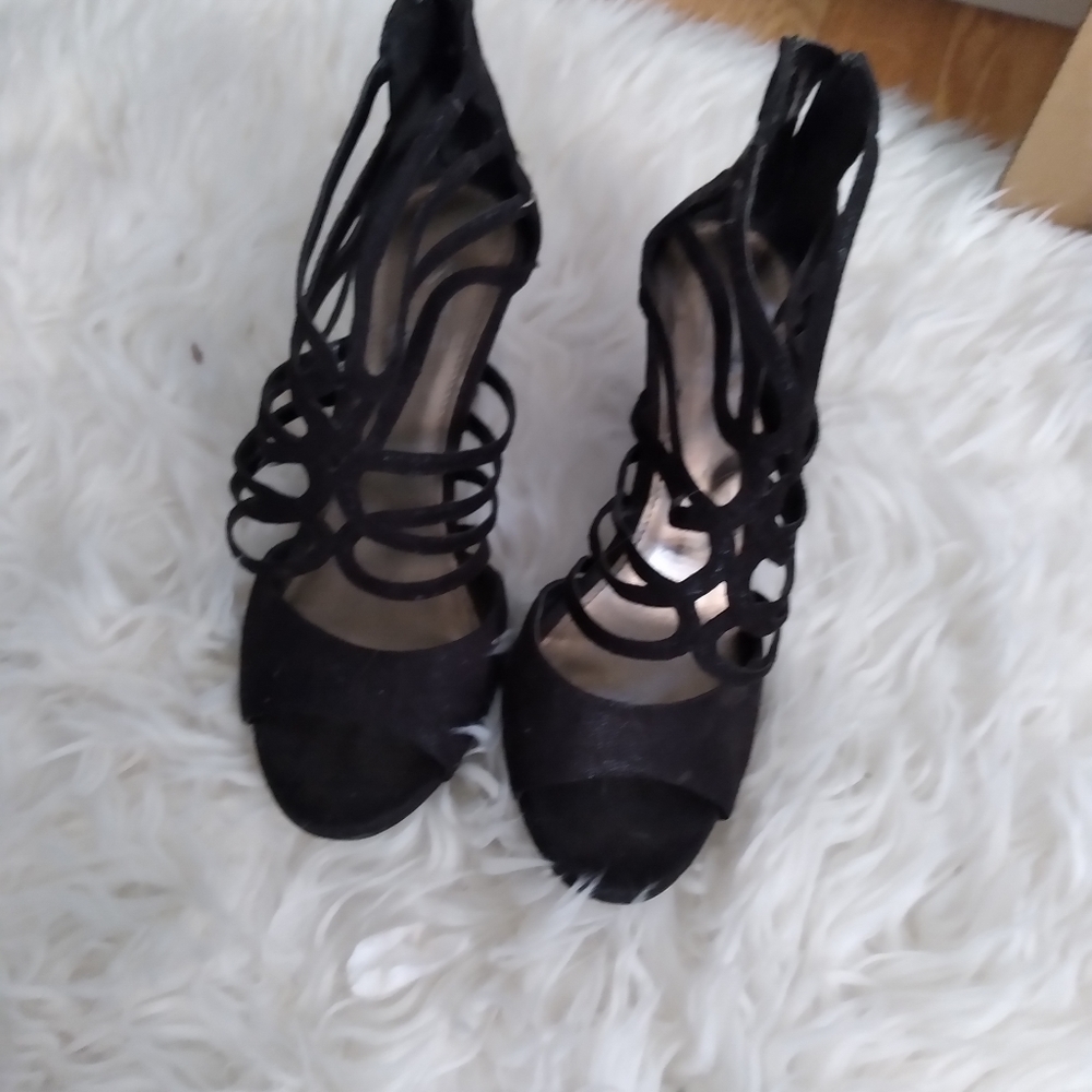 Black strappy Marinelli heels